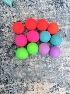 Set of 12 Bright Multicolor Foam Balls